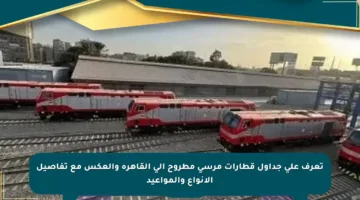 تعرف على جداول قطارات مرسى مطروح إلى القاهرة والعكس مع تفاصيل الأنواع والمواعيد